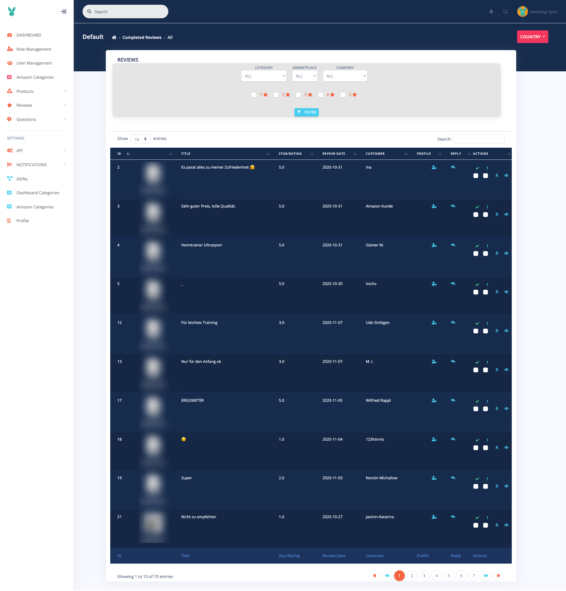 Web Application developed to fetch Amazon product data using MWS, AWS and SP API as well Customer reviews and questions with scraping API. Developed by Hemang Vyas – TheCodeBunny – Full stack Developer