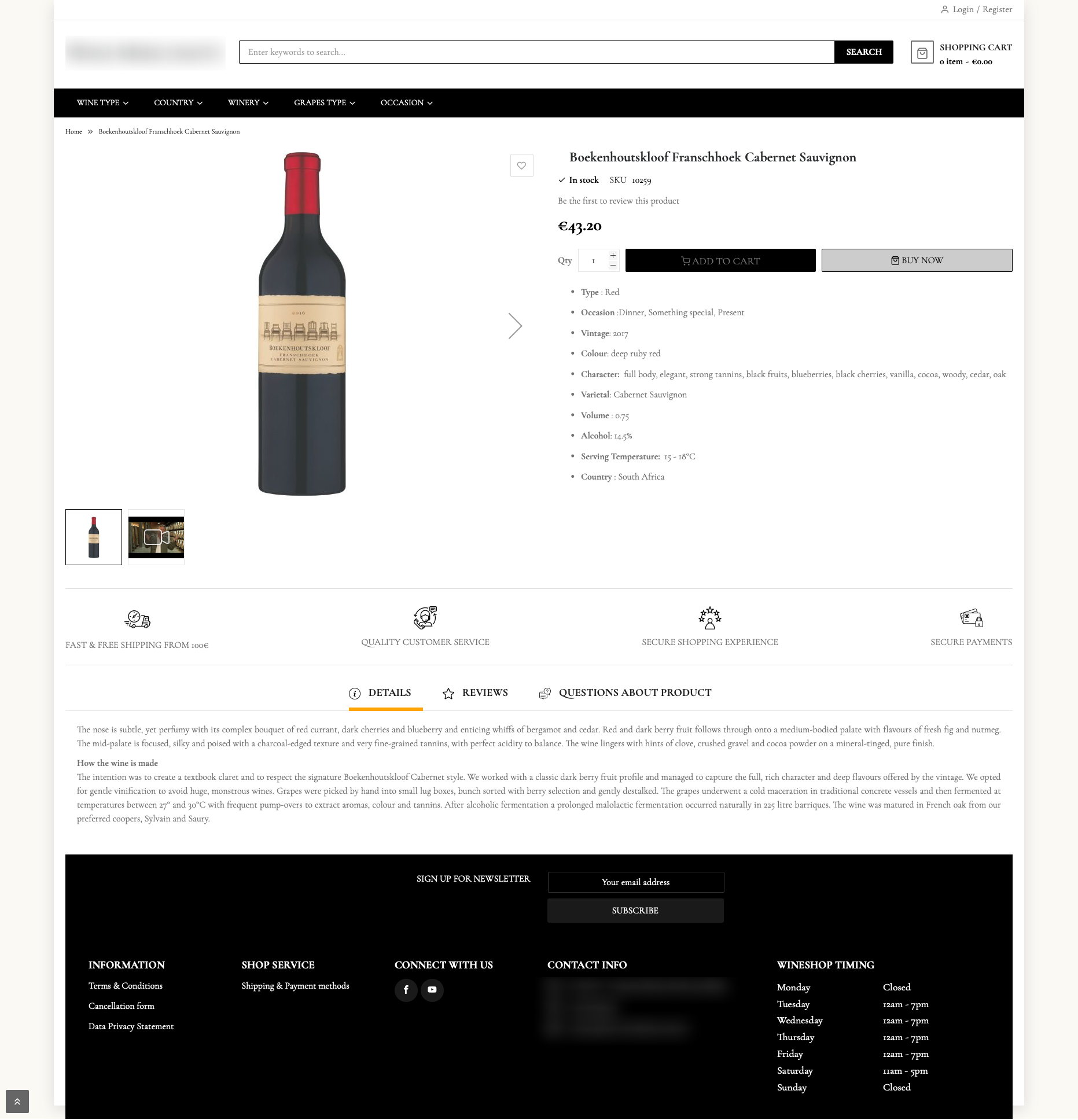 Magento 2 Online Shop for Wine