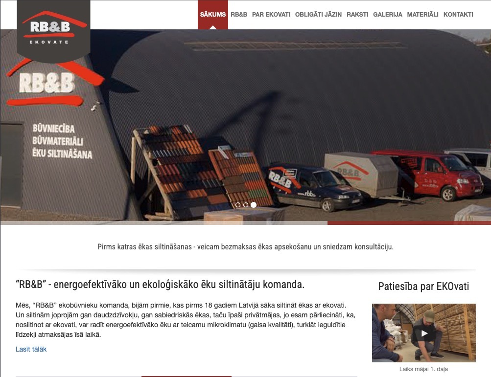 RBB is a website for one of the leading organisation in Latvia – suppliers of building materials.